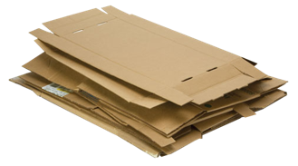 Flattened cardboard for recycling