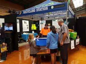 Event recycling station with bins